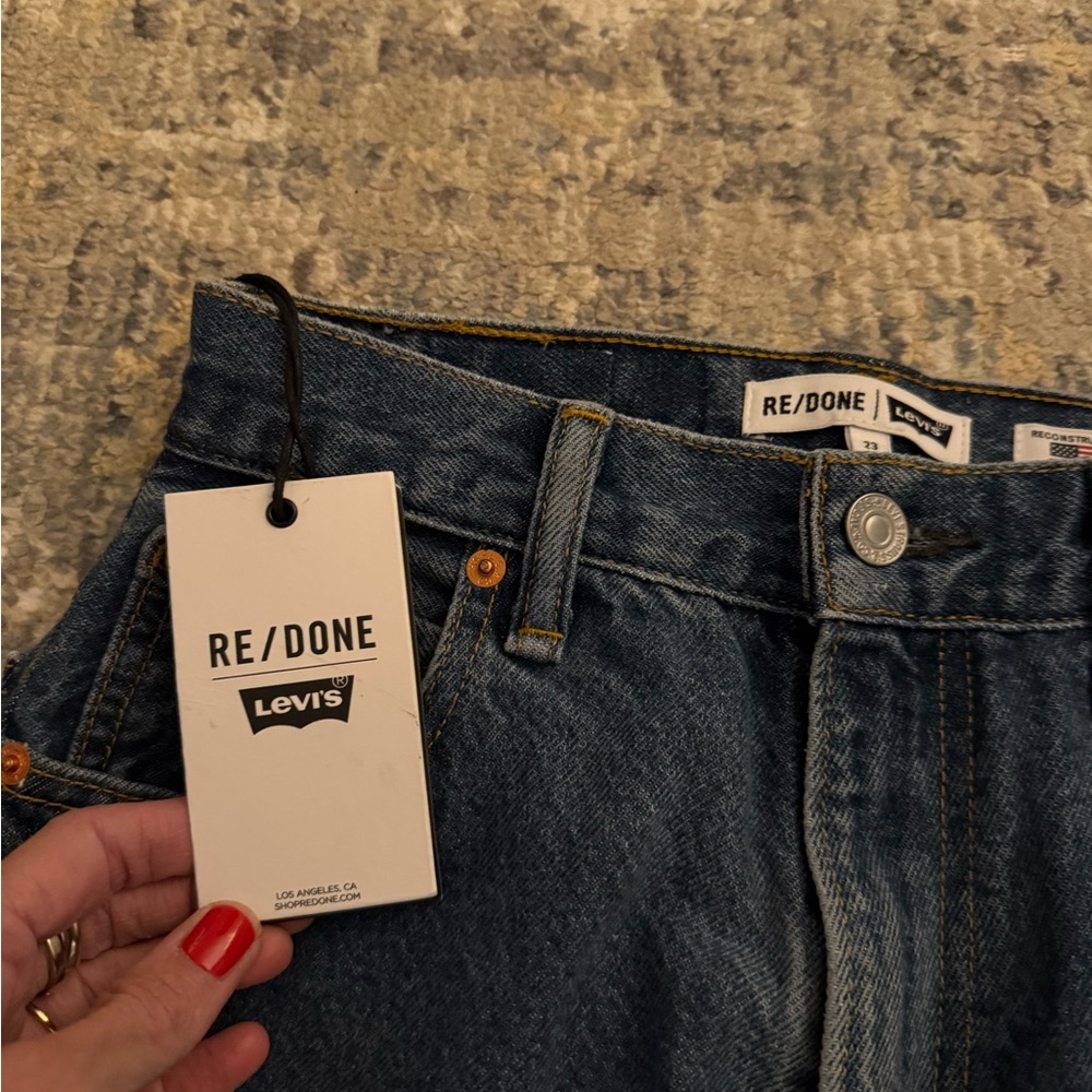 Re/Done Classic Indigo Straight Leg Jeans - Picture 2 of 9